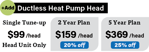 Guardian maintenance plan pricing for ductless heat pump heads